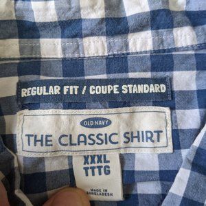Old Navy Blue Gingham Cotton shirt - XXXL  3XL
